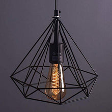Load image into Gallery viewer, GreyWings Metal Diamond Cadge Hanging Light Pendant Lamp, with Filament Bulb - Home Decor Lo
