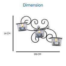 Load image into Gallery viewer, Kaameri Bazaar Set of 2 Wall Hanging Tealight Candle Holder Metal Wall Sconce with Glass Cups and Tealight Candles for Diwali, Christmas Lights for Home Decoration (Set of 2) - Home Decor Lo