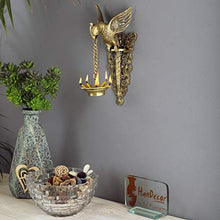 Load image into Gallery viewer, Two Moustaches Parrot Design Brass Wall Hanging Diya (Golden, Pack of 1) - Home Decor Lo