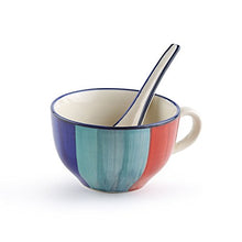Load image into Gallery viewer, Kittens Contrast Striped Soup Bowls With Ceramic Spoon - Home Decor Lo