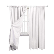 Load image into Gallery viewer, AmazonBasics Room Darkening Blackout Window Curtains (Pack of 2) with Tie Backs - 245 GSM - (5.25 ft) - White - Home Decor Lo