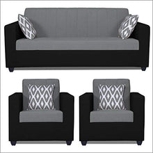 Load image into Gallery viewer, Adorn India Rio Highback 3-1-1 5 Seater Sofa Set (Black & Grey) - Home Decor Lo