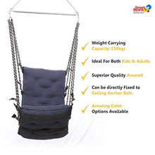 Load image into Gallery viewer, Smart Beans Cotton Hanging 150 Kg Capacity Hammock Swing Jhula Chair for Both Kids and Adults (Dark Blue) - Home Decor Lo