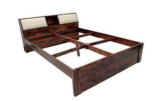 Ganpati Arts Sheesham Wood Mayor King Size Bed Without Storage Bedroom Furniture (Natural Finish) - Home Decor Lo