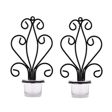 Load image into Gallery viewer, Saliha Art & handicrafts (Set of 2) Modern Art Large Wall Sconce with Glass Votive Candle Tealight Holders,Antique Metal Wall Scone Candles Wall Sconce Tea Light Wall Hanging Holders (White) - Home Decor Lo