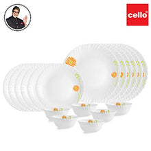 Load image into Gallery viewer, Cello Livid Lilac Opalware Dinner Set, 18-Pieces, White - Home Decor Lo