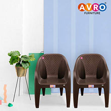 Load image into Gallery viewer, AVRO FURNITURE 9100 Plastic Chairs, Set of 4, Matt and Gloss Pattern, Plastic Chairs for Home, Living Room, Bearing Capacity up to 200Kg, Strong and Sturdy Structure,Brown - Home Decor Lo