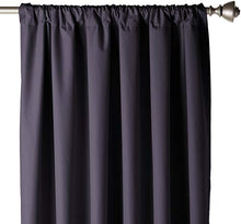 Load image into Gallery viewer, AmazonBasics Room Darkening Blackout Curtain Set of 2 with Tie Backs - 245 GSM - (7 Feet - Door) 52" x 84", Black - Home Decor Lo