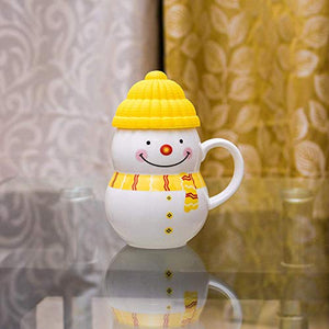 Being Fly® - Ceramic Snowman Mug with Silicon Cap Mug 300 ML Christmas Mug 300 ml ( Multi Color ) - Home Decor Lo