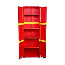 Load image into Gallery viewer, Cello Novelty Large Storage Cupboard with 4 Shelves(Red and Yellow) - Home Decor Lo