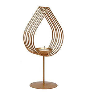 EMBELLISH Golden Eye Candle Holder with Candle | Glass Design Candle Stand | Diwali Light | Festive Light | Decorative Light | Standing Candle Stand (1) - Home Decor Lo