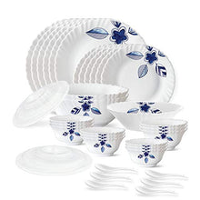 Load image into Gallery viewer, Larah by Borosil Morning Glory Silk Series Opalware Dinner Set, 35 Pieces, White