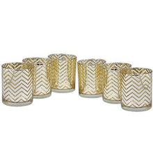 Load image into Gallery viewer, TIED RIBBONS Set of 6 Votive Glass Tealight Candle Holders - Diwali Lighting Decoration and Corporate Gift Item (Glass, Golden) - Home Decor Lo