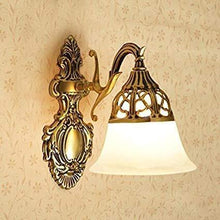 Load image into Gallery viewer, BrightLyts Antique Gold Brass and White Glass Wall Light Lamp for Home Decor - Home Decor Lo