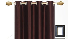 Load image into Gallery viewer, Blexos Polyresin Solid Window Curtain, 5 Feet, Coffee, Pack of 2 - Home Decor Lo