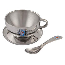 Load image into Gallery viewer, Awkenox Doraemon Soup Bowl Set | Stainless Steel Soup Bowl with Spoon for Kids- Silver - Home Decor Lo