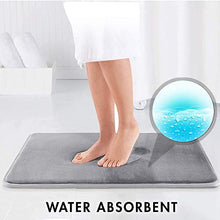 Load image into Gallery viewer, Zollyss Memory Foam Bath Mat Non Slip Absorbent Super Cozy Velvet Bathroom Rug Carpet (60X40 cm) (Grey) - Home Decor Lo