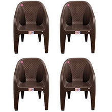 Load image into Gallery viewer, AVRO FURNITURE 9100 Plastic Chairs, Set of 4, Matt and Gloss Pattern, Plastic Chairs for Home, Living Room, Bearing Capacity up to 200Kg, Strong and Sturdy Structure,Brown - Home Decor Lo