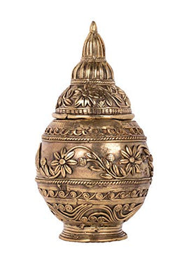 Biswa Bangla Handcrafted Dokra Table-top Laxmi Pot - Gold - Home Decor Lo