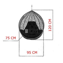 Load image into Gallery viewer, RE ONN Hanging Swing Chair with Cushion for Garden Patio Balcony Outdoor Indoor Colour White - Home Decor Lo