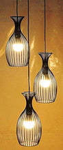 Load image into Gallery viewer, BrightLyts 3-Light Chandelier_Industrial Black Metal Finish Cage Shade Hanging Pendant Ceiling Lamp Fixture (Cage) - Home Decor Lo