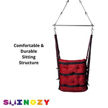 Load image into Gallery viewer, Tichkule Make in India, Soft Leather Velvet Hanging Swing Chair, Jhula for Adults, Swing for Indoor/Outdoor, Home, Balcony & Garden, 200 Kgs Weight Capacity (Red, Free Hanging Accessories) - Home Decor Lo
