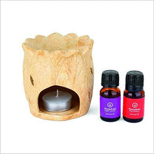 Load image into Gallery viewer, Asian Aura T-Light Candle Diffuser for Home (10 ml Aroma Oil in Fragrance of English Lavender & Rose) - Home Decor Lo
