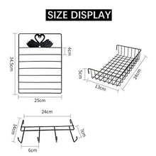 Load image into Gallery viewer, HOME CUBE 2 Layer Multipurpose Kitchen Bathroom Shelf Wall Holder Storage Rack Bathroom Rack Refrigerator Broadside Storage Box Strong Magic Sticker Shower Rack Shelf with 4 Hook- Black Color - Home Decor Lo