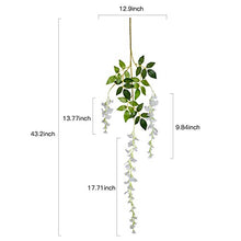 Load image into Gallery viewer, Artiflr 8pcs Artificial Fake Wisteria Vine Garland-GreenDec 3.6Ft/Piece Silk Wisteria Vine Ratta Hanging Flower for Home Garden Decor,(White) - Home Decor Lo