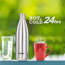 Load image into Gallery viewer, Amazon Brand - Solimo Stainless Steel Insulated Bottle, 24 Hours Hot or Cold, 1000 ml - Home Decor Lo