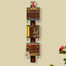 Load image into Gallery viewer, ExclusiveLane Brass, Wood and Colour Madhubani Handpainted Sheesham Wood Home Decorative Keychain Holder Key Hangers Key Stand & Wooden Hanging Key Holder for Wall (Natural Dark Brown) (EL-012-059) - Home Decor Lo