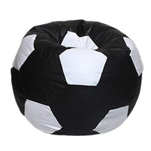 Load image into Gallery viewer, Maruti Fun Bags Leather Football Shape Bean Bag Cover without Beans (Black and White, XXL) - Home Decor Lo