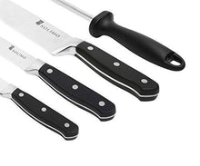 Load image into Gallery viewer, Amazon Brand - Solimo Premium High-Carbon Stainless Steel Kitchen Knife Set, 4-Pieces (with Sharpener), Silver - Home Decor Lo