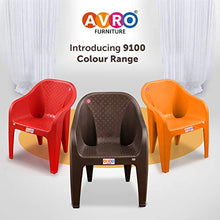 Load image into Gallery viewer, AVRO FURNITURE 9100 Plastic Chairs, Set of 4, Matt and Gloss Pattern, Plastic Chairs for Home, Living Room, Bearing Capacity up to 200Kg, Strong and Sturdy Structure,Brown - Home Decor Lo