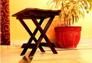 Worthy Shoppee Wooden Folding Table for Living Room,12x12x12 Inch ,Brown - Home Decor Lo