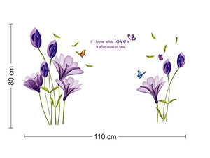 Amazon Brand - Solimo Wall Sticker for Living Room (Tulip Twirl, ideal size on wall, 110 cm x 80 cm ),Multicolour - Home Decor Lo