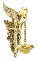 Load image into Gallery viewer, Two Moustaches Parrot Design Brass Wall Hanging Diya (Golden, Pack of 1) - Home Decor Lo