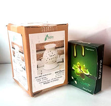 Load image into Gallery viewer, BRAHMZ Ancient Matki Shape Electric Ceramic Aroma Oil Diffuser with Bulb, 12 cm (White) - Home Decor Lo