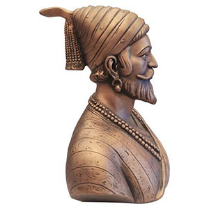 Sudha Gift & Toys Point Shivaji Maharaj Statue - Copper (Height 29cm) - Home Decor Lo
