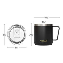 Load image into Gallery viewer, VAHDAM Drift Black Hot Coffee Mug with Lid 300 ml | FDA Approved 18/8 Stainless Steel Tea Mug | ECO-Friendly & Sustainable Mug to Carry Hot & Cold Beverage | Travel Mug for Tea Coffee - Home Decor Lo