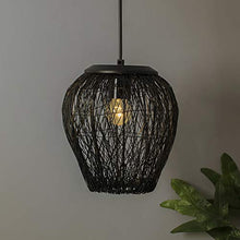 Load image into Gallery viewer, Homesake Wire Mesh, Chandelier Hanging Light Decorative Light Lamp for Living Room, Home, Bedroom, Jhumar Lighting for Home Decor Items (Black) - Pack of 1