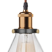 Load image into Gallery viewer, Homesake ® 3-Lights Urban Retro Nordic Style LED/Filament Bulb Round Cluster Chandelier Modern Glass Cone Shaped 60W Hanging Light with E27 Holder (Rose Gold)