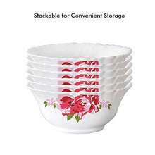 Load image into Gallery viewer, Larah by Borosil Rose Red Silk Series Opalware Dinner Set, 35 Pieces, White - Home Decor Lo