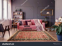 Load image into Gallery viewer, Moin Carpets Kashmiri Silk Carpets for Living Room and Home 9 x 12 Feet Pink and Black - Home Decor Lo