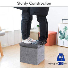 Load image into Gallery viewer, Almand Foldable Storage Ottoman Footrest Toy Box Coffee Table Stool, 2-Pack, 11.8x11.8x11.8 inch, (2 pcs) - Home Decor Lo
