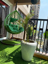 Load image into Gallery viewer, CITE Leaf Single Seater Swing Chair with Stand & Cushion(Green Colour) & Hook Outdoor/Indoor/Balcony/Garden/Patio/Home Improvement(Standard) (Standard) - Home Decor Lo