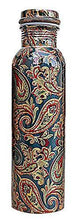Load image into Gallery viewer, Ayurveda Copper™ |Pure Copper Printed Water Bottle | Green Designer Copper Bottle, Leak Proof, Joint-Less, Seamless| Capacity 1 Liter | Antique Yoga Water Bottle - Home Decor Lo