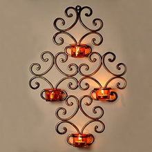 Load image into Gallery viewer, ExclusiveLane Home Decorative Metal Wall Scone with 4 Tea Light Candle Holders (Gold) (51.4 cm x 38.2 cm x 8.8 cm) (EL-008-023) - Home Decor Lo