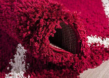 Load image into Gallery viewer, OM Carpet Super Modern Shag, Silky Smooth Rugs Fluffy Rugs Anti-Skid Shaggy Carpet for Home, Living Room, Drawing Room, Main Hall, Carpet for Bed Room (Red + Ivory, 5X7 ft) - Home Decor Lo
