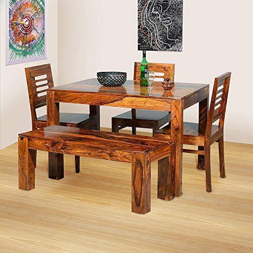 Wooden Solid Sheesham Wood Dining Table Seater with Chairs